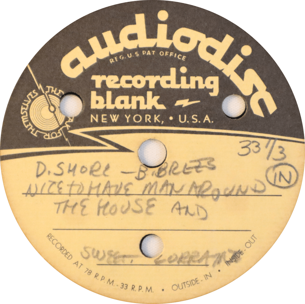 Dinah Shore on Audiodisc&nbsp;w/Brees