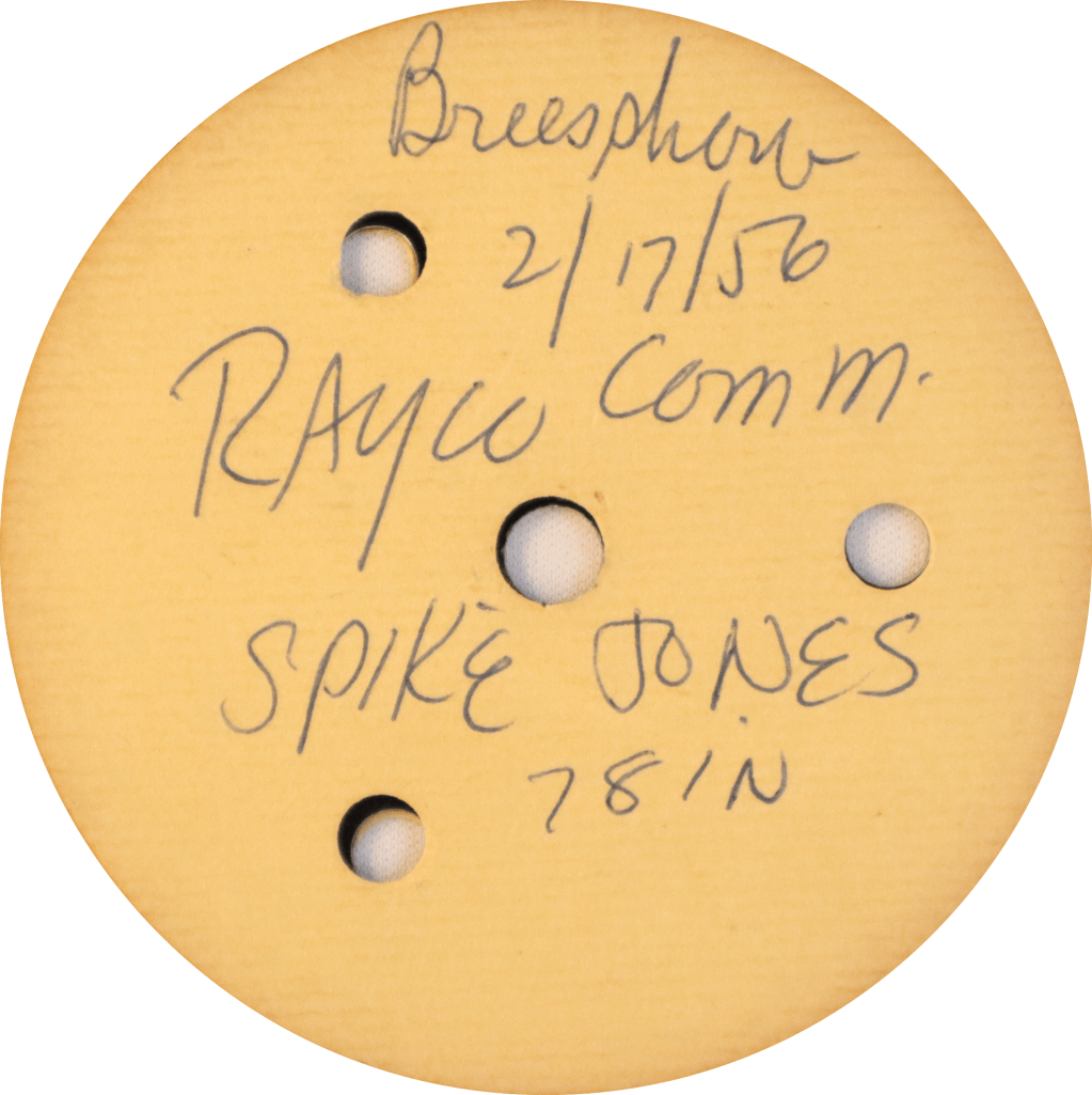 Spike Jones on Audiodisc&nbsp;w/Brees