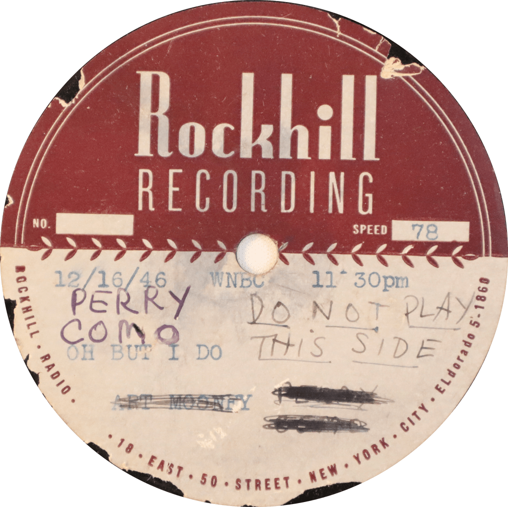 Perry Como on Rockhill&nbsp;12/16/46