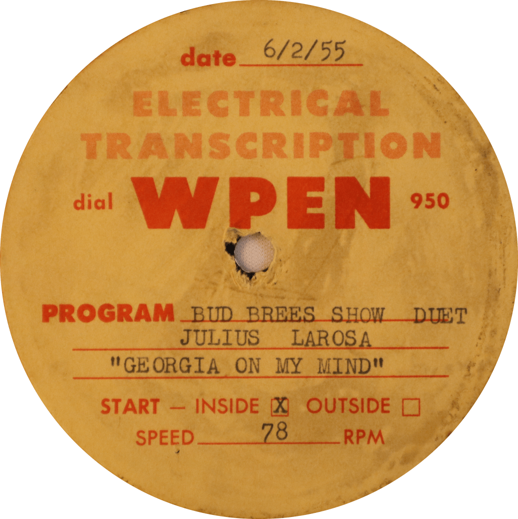 Julius LaRosa on WPEN w/Brees&nbsp;6/2/55