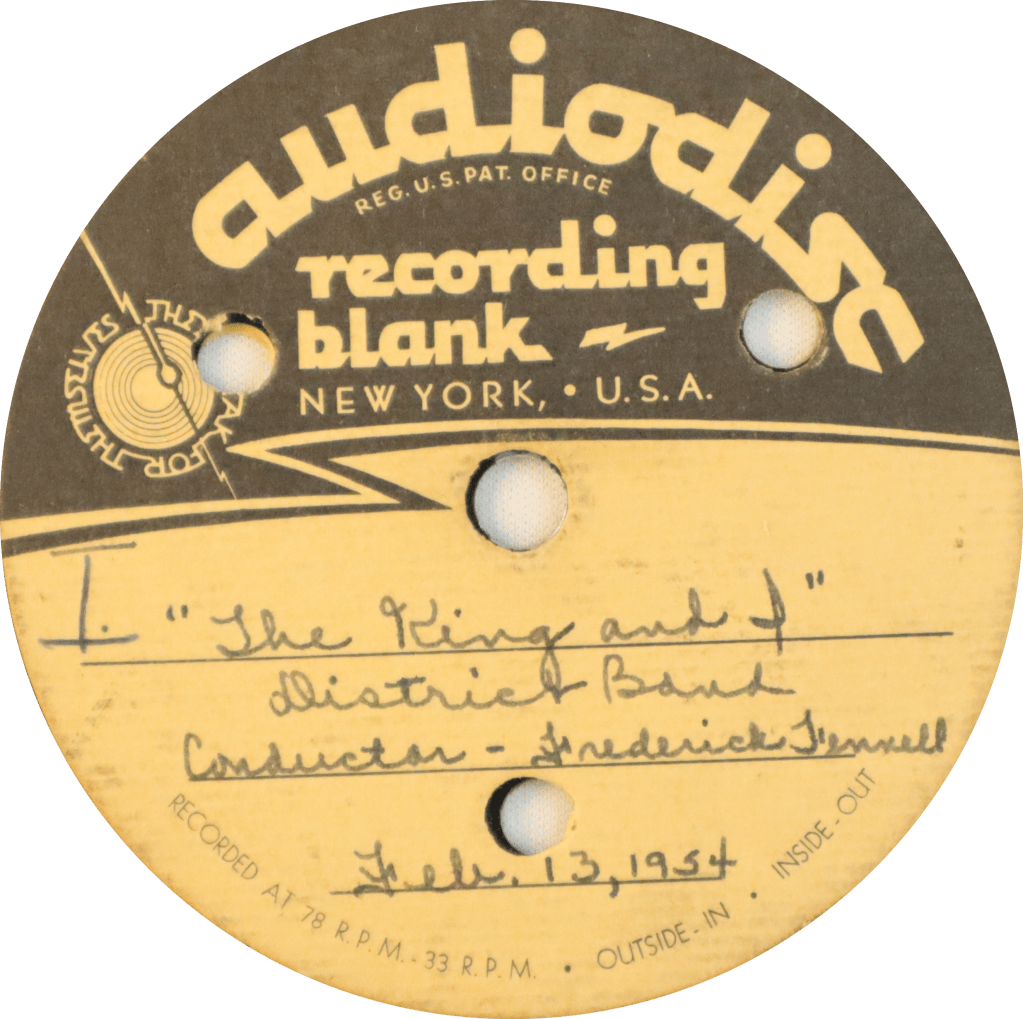 Frederick Fennell on Audiodisc, Feb. 13,&nbsp;1954