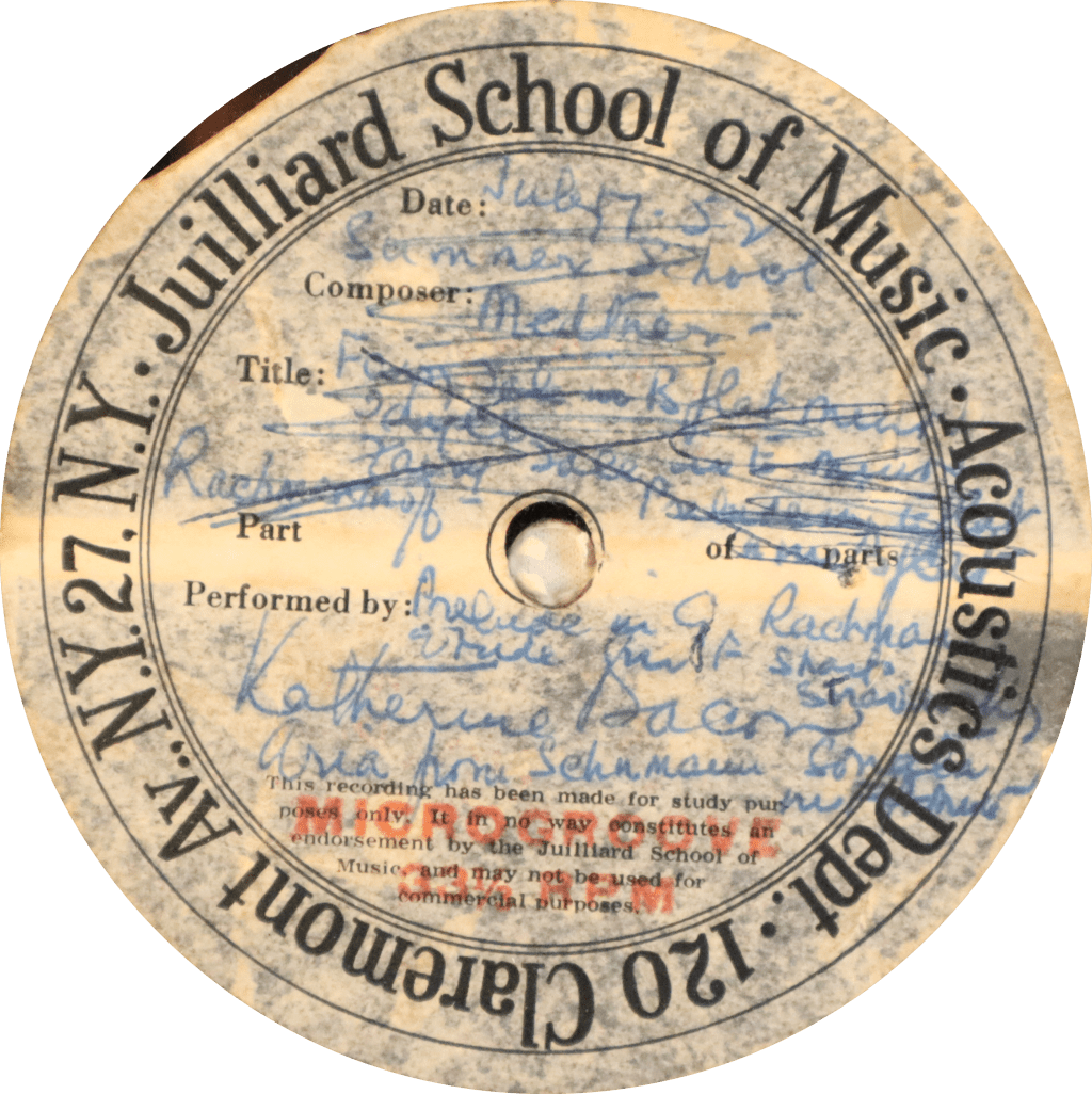 Katherine Bacon on Juilliard School of Music&nbsp;7/11/52